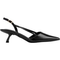 MODISHION Women's Kitten Heel Slingback Pointed Closed Toe Heels Pumps in Black | Size: 5.5