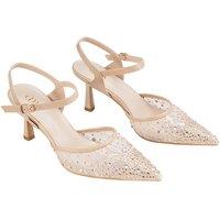 MODISHION Women's Elegant Slingback Stiletto Heels in Light Beige | Size: 6.5