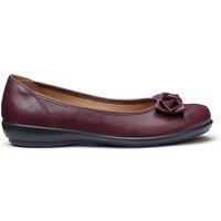 Hotter Women's Extra Wide 'Jewel' Ballerina Pumps in Maroon | Size: 7