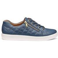 Hotter Women's Extra Wide 'Wonder' Quilted Trainers in Mid Blue | Size: 6