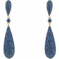Latelita Women's Long Drop Earrings Sapphire Blue Cz