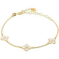 Latelita Women's Flower Clover Triple Bracelet Gold