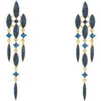 Latelita Women's Valencia Statement Drop Earring Sapphire Blue Cz Gold
