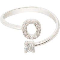 Latelita Women's Initial Ring Silver O in White