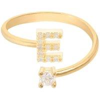 Latelita Women's Initial Ring Gold E in White
