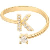 Latelita Women's Initial Ring Gold K in White
