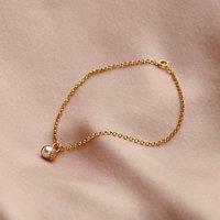 Posh Totty Designs Women's 9ct Gold Pearl Charm Bracelet