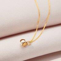 Posh Totty Designs Women's 9ct Gold Pearl & Shell Charm Necklace