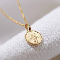 Posh Totty Designs Women's Petite 9ct Gold St Christopher Necklace