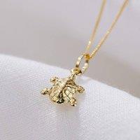 Posh Totty Designs Women's 9ct Gold Turtle Pendant Necklace