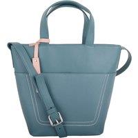 VALITA Women's Premium Soft Leather Cross Body Shoulder Twin Tote Style Handbag in Aqua