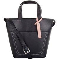 VALITA Women's Premium Soft Leather Cross Body Shoulder Twin Tote Style Handbag in Black