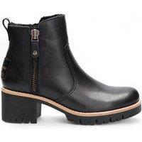 Panama Jack Women's Trav B2 Leather Ankle Boots in Black | Size: 6