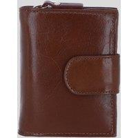 Ashwood Leather Women's Real Leather RFID Protected Trifold Purse in Tan