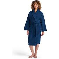 CHRISTY Women's 'Supersoft Cosy' Plush Microvelour Bath Robe in Navy | Size: Medium