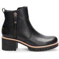 TruClothing Women's Side Zipped Faux Fur Lining Block Heel Leather Ankle Boots in Black | Size: 7