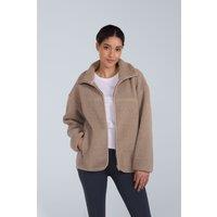 Animal Women's 'Anna' Warm & Cosy Side Pockets Soft Borg Fabric Full Zip Fleece in Beige | Size: 12