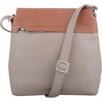 VALITA Women's Genuine Soft Leather Crossbody Shoulder Two Toned Handbag in Fawn