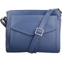 VALITA Women's Cross Body Shoulder Genuine Soft Leather Pocket Detail Handbag in Blue