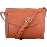 VALITA Women's Cross Body Shoulder Genuine Soft Leather Pocket Detail Handbag in Orange