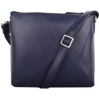 VALITA Women's Genuine Soft Leather Crossbody Shoulder Triangle Panel Handbag in Navy