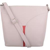 VALITA Women's Soft Genuine Leather Cross Body Shoulder Bag, Contrast Colour Panel in Ivory