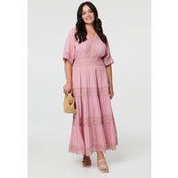 Izabel London Women's Curve Tiered Lace Trim Maxi Dress | Size: 22