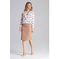 Love Lace Women's Knee Length Pencil Skirt Overlap Back Unlined in Camel | Size: XL
