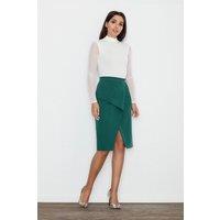 Love Lace Women's Classic Cotton Skirt with Front Flap Belt Style 111097 in Green | Size: XL