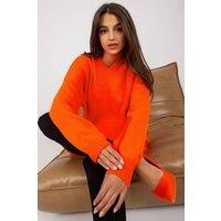 Love Lace Women's Heart Neck Extended Sleeve Sweater in Orange