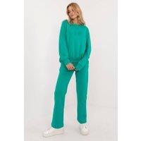 Love Lace Women's Casual Cotton Polyester Tracksuit Set Sweater Pants in Green