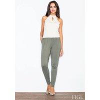 Love Lace Women's Two Tone Draping Figure Suit with Tie Back in Green | Size: XL