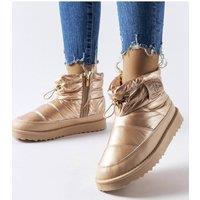 Love Lace Women's Insulated Snow Boots with Rubber Sole & Zip Closure in Copper | Size: 7.5