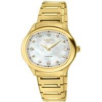 Gevril Women's Morcote Swiss Diamond White MOP IP Gold bracelet Watch