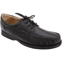 Roamers Men's Canoe Front Apron Tie Softie Leather Shoes in Black | Size: 8