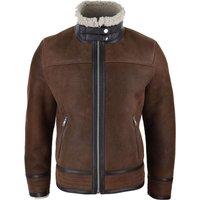 TruClothing Men's Sherling Sheepskin Pilot Jacket Vintage in Brown | Size: XL