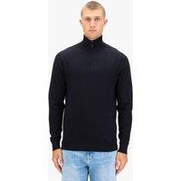 Luke 1977 Men's Jacob 1000 Quarter Zip Knitted Jumper in Black | Size: 3XL