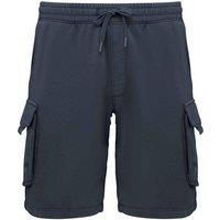 Native Spirit Men's French Terry Washed Cargo Shorts in Mid Navy | Size: 3XL