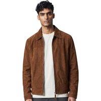 Infinity Leather Men's Goat Suede Leather Harrington Biker Jacket - Bursa in Brown | Size: 4XL