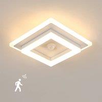 Pheashine White Square Motion Sensor LED Ceiling Light, 26W 3000K Warm White