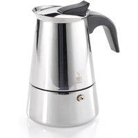 Gefu EMILIO Modern Espresso Maker for Induction & Gas Hobs - 2 Cups in Silver