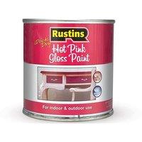 Rustins Quick Dry Small Job Gloss Hot Pink 250ml - GPHPW250