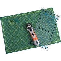 Milward PWORK STARTER KIT - Patchwork Starter Kit: Mat, Rotary Cutter & Ruler
