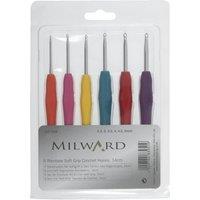 Milward Crochet Hook Set: Soft-Grip Rubber Handles: Set of 6