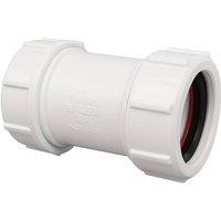 McAlpine 1.5" Universal Slip Through Straight Connector - No Pipe Stop in White