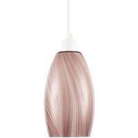 Happy Homewares Modern Marble Effect Glass Cylindrical Pendant Light Shade in Brown