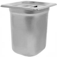 Argon Tableware Stainless Steel Gastronorm Container with Lid - 1/6 200mm - 3L in Silver