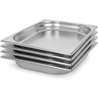 Argon Tableware Stainless Steel Gastronorm Containers - 1/2 40mm - 1.75L - Pack of 4 in Silver
