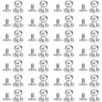 Neel Blue 8mm Chicago Rivets Sam Browne Studs Round Hand Pressed Rivet- 50pcs in Silver