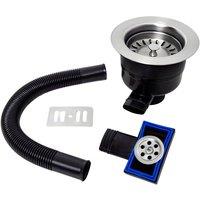 Balterley Kitchen Sink Strainer Waste with Overflow, Top Fix Installation Chrome in Silver